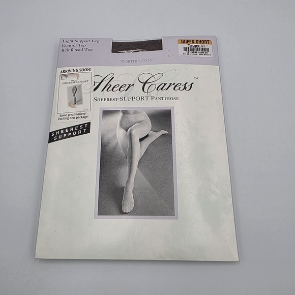 Worthington Accessories - Worthington Sheer Caress Pantyhose Queen Short Taupe 41 ControlTop Light Support
